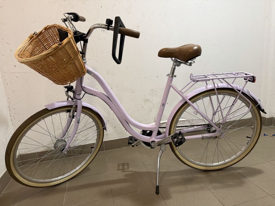 Stylowy rower miejski ROMET | Lawendowy / Pastelowy | Koszyk /Wrocław