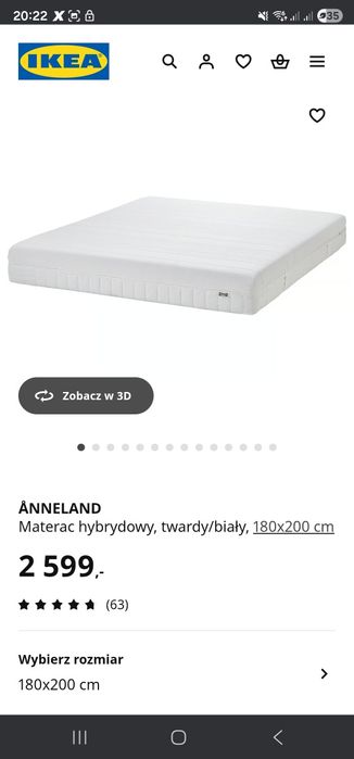 Materac 180x200 prawie nowy uzywany 3 miesiac stan idealny