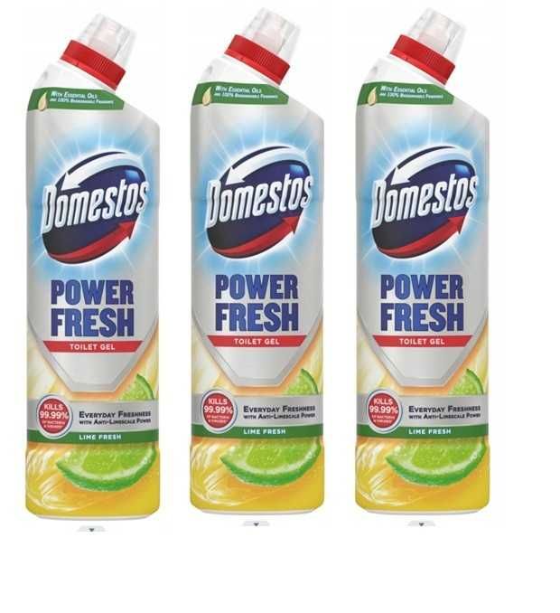 Domestos Żel do WC Toalet Power Fresh LIME 750ml x 3