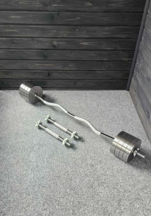 Набір штанга + гантелі 50 кг 71 кг 92 кг гантели металлические стальні