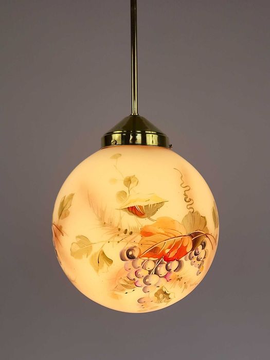 Lampa rustykalna malowana retro vintage PRL retro