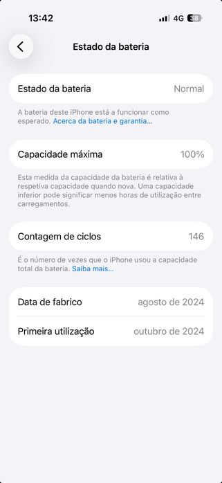 IPhone 16PRO em garantia até 10/2027