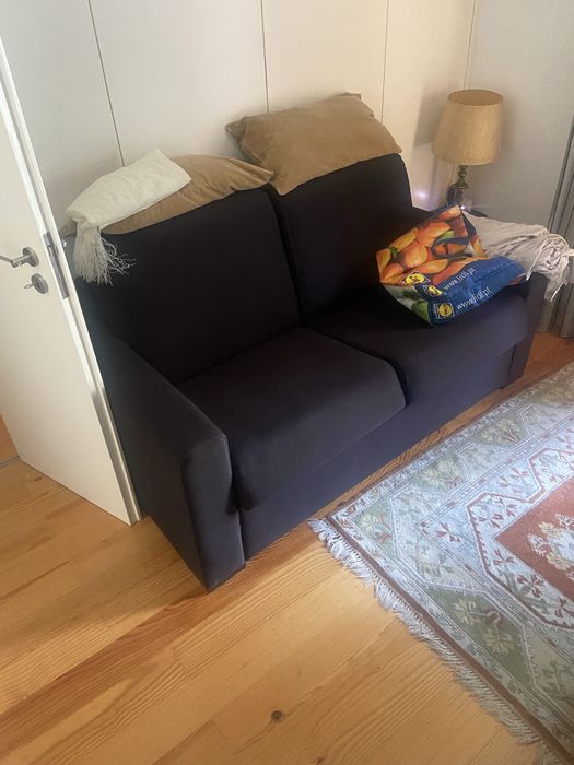 Sofa Uno c/Cama c/tex lux onix 169 Preto p/c 120