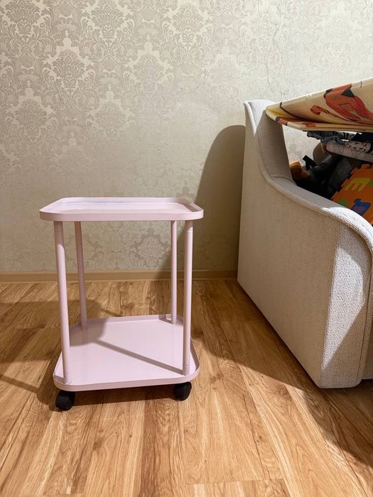 журнальний столик на колесах етажерка тумбочка прикроватная столик