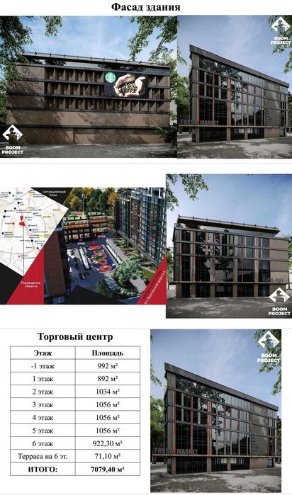 Дерби ТЦ фасад здание 7700 м +терраса, паркинг, рампа