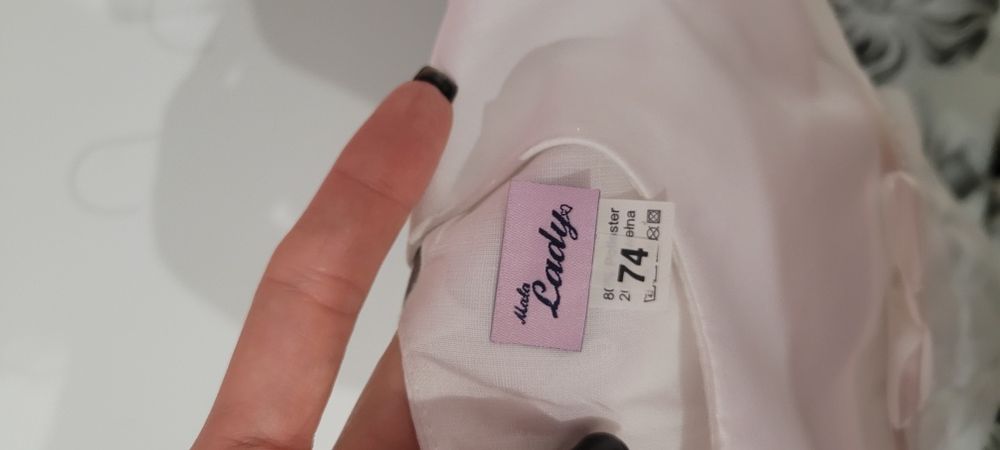 Sukienka biała chrzest święta 74 jak nowa