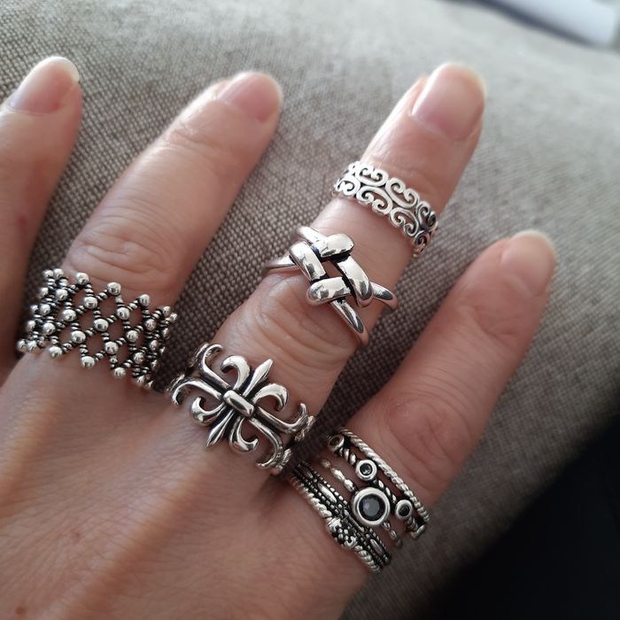 Anéis e pulseira prata S925 NOVOS