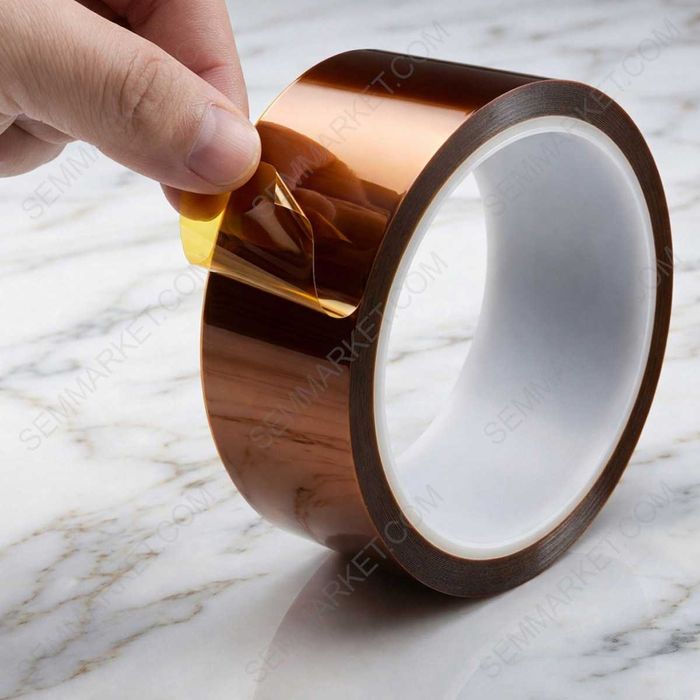 Термоскотч каптон Kapton 5 - 300 мм — термостойкий скотч 60 мкм