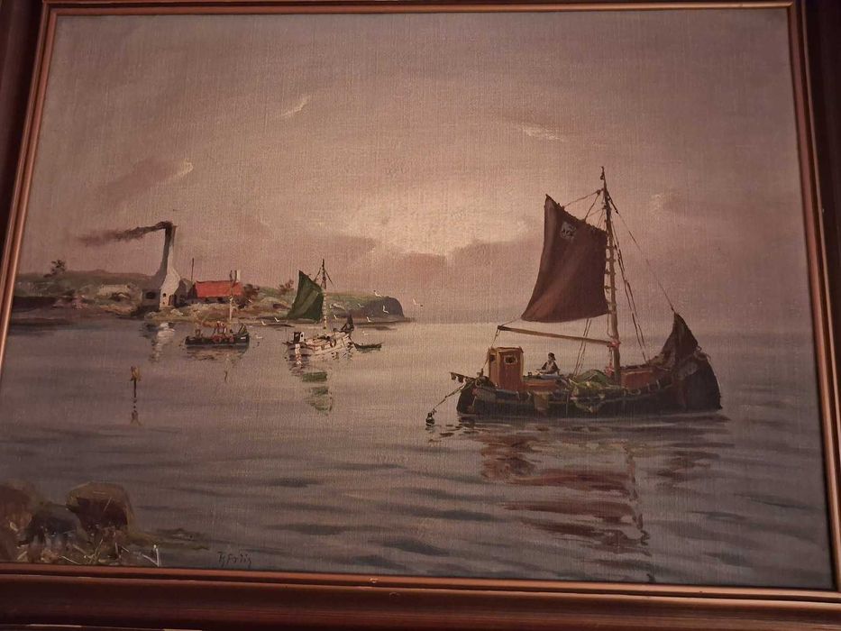 Obraz olejny marnistyka - malarz duński R. Friis