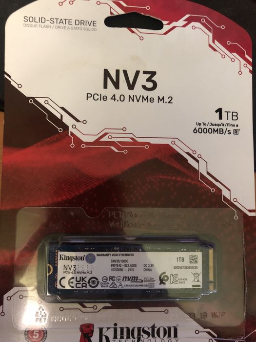 SSD M2 1Tb Kingston NV3 PCI Express 4.0 x4 (SNV3S/1000G)