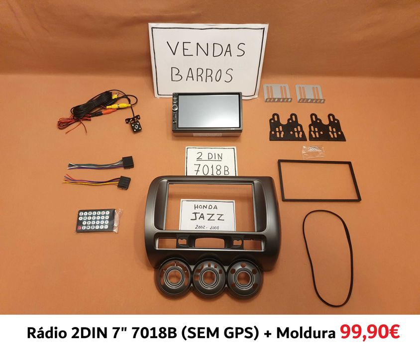 (NOVO) Rádio 2DIN • HONDA Jazz (2002 a 2013) • Android GPS [4+64GB]