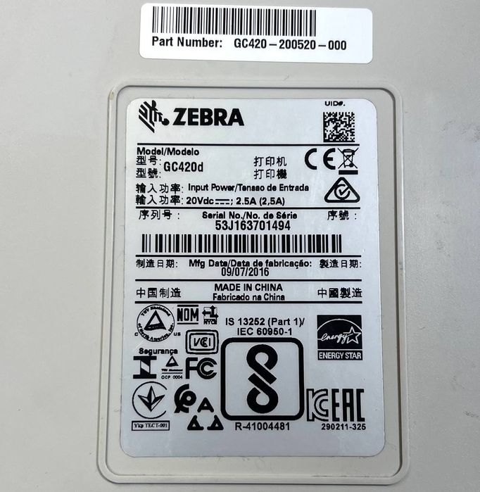 Принтер етикеток Zebra GC420d. Протестований. Ціна як за LP2844