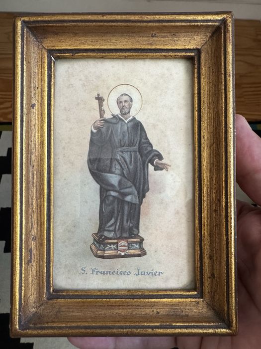 Moldura talha dourada antiga S.Francisco Javier