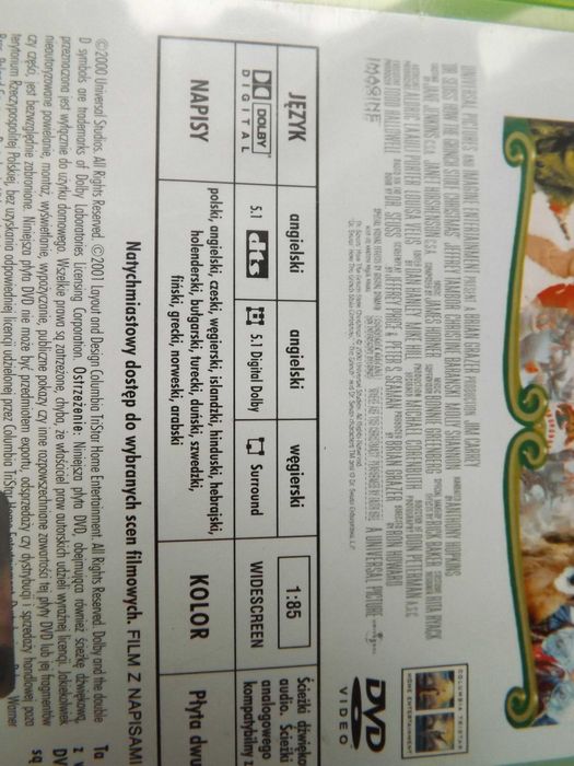 Grinch  Jim Carrey film bajka dvd polskie napisy