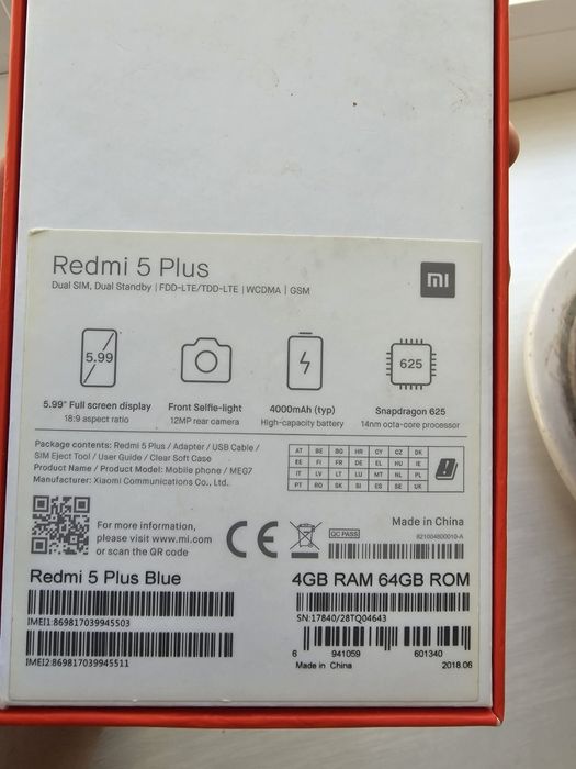 Xiaomi Redmi 5 plus 4/64