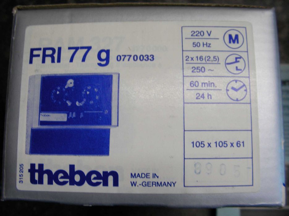 Interruptor/Temporisador/Relogio. Theben FRI 77 h Analogico 24Hora64739403092226122