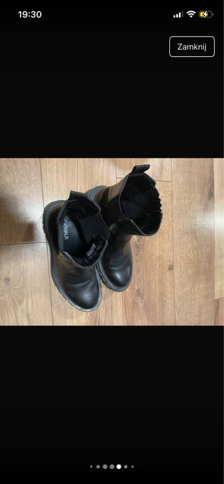 Czarne kozaki 37 sztyblety botki catwalk trapery