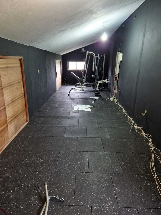 Piso borracha de ginásio