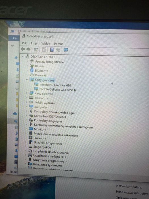 Laptop Acer Predator Helios 17" i7 24GB ram GTX 1050ti 128GB SSD 1TBHD