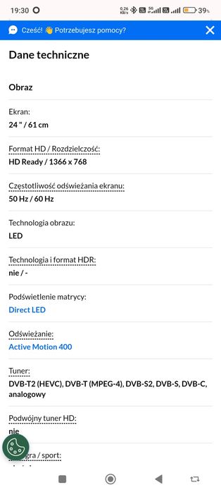 Sprzedam telewizor Sharp  24 cali uzywany