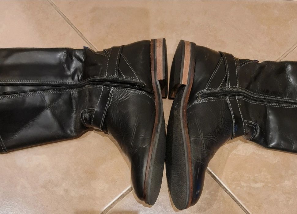 Oficerki, kozaki Tommy Hilfiger Aubrey, skóra naturalna