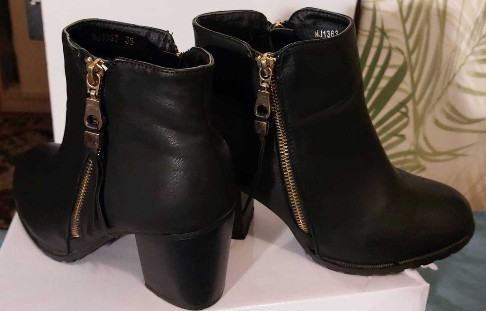 Botki  czarne skórzane rozmiar 36