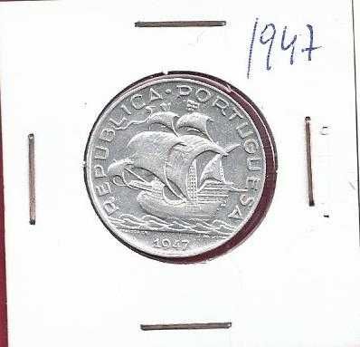 REPUBLICA  5$00   Escudos   1947     Prata
