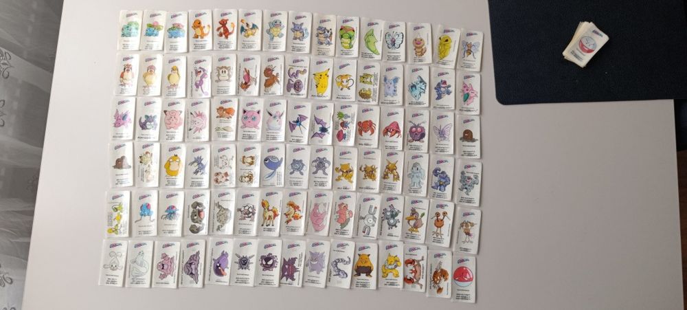 Pokemon boomer naklejki 2000rok pełna kolekcja
