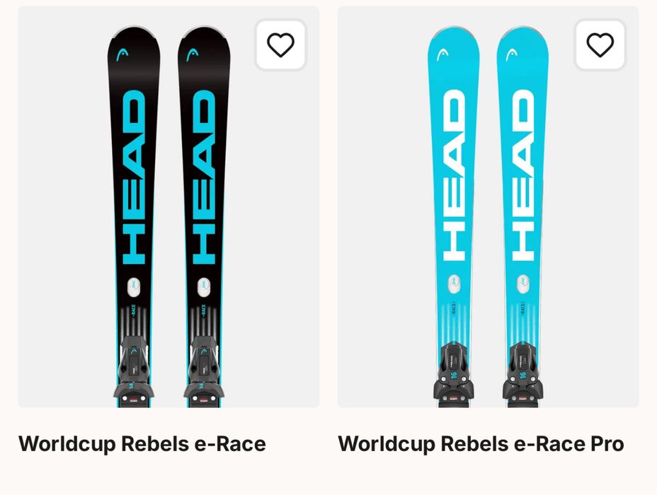 Нові лижі HEAD WORLDCUP REBELS e-RACE / e-RACE PRO 2026/2027