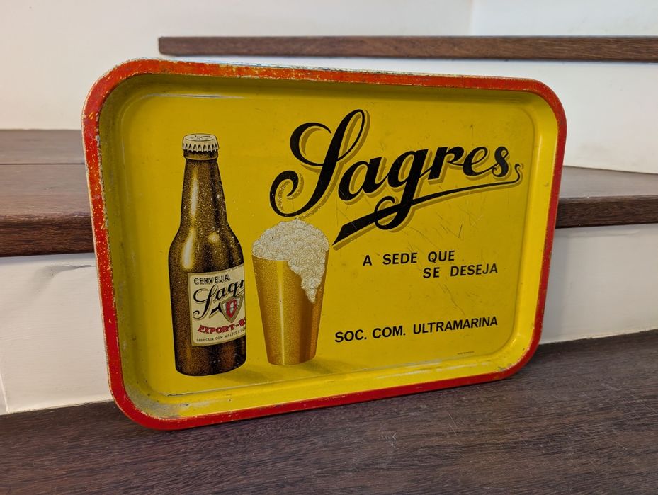 Tabuleiro Retro Publicidade Vintage Cerveja Sagres Portugal