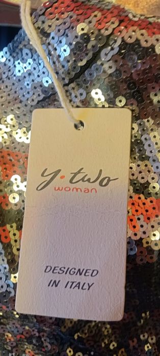 Srebrna sukienka cekinowa nowa 36 38 S M