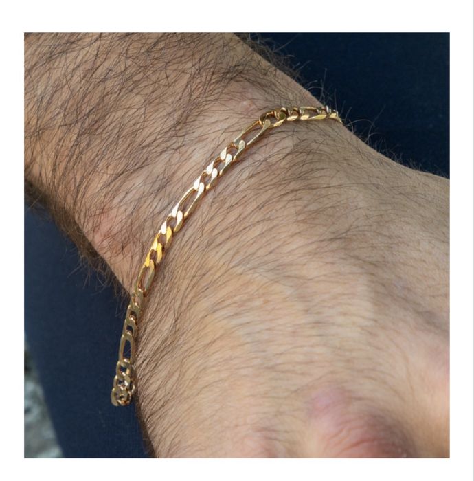 Pulseira Ouro 19,2k – Corrente Figaro 3+1 – 5mm – Como Nova