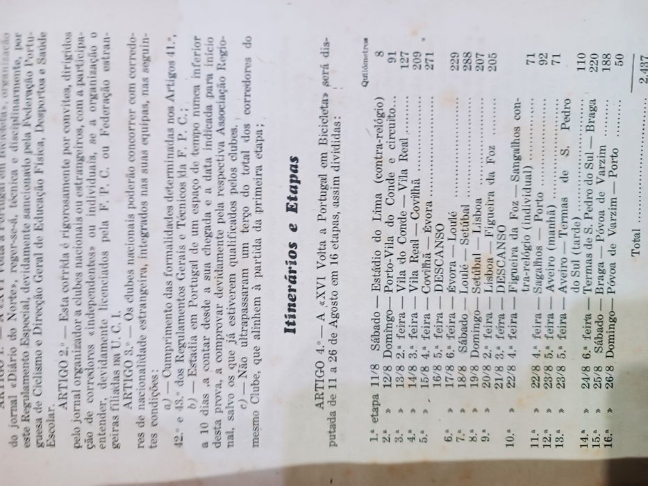 Livro XVI Volta a PT em bicicleta 1951