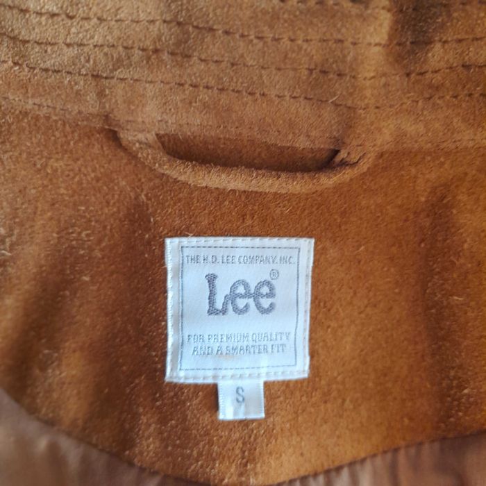 LEE zamszowa skórzana kurtka pilotka boho camel