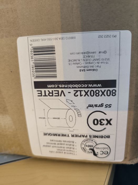 Rolos de Papel Térmico 80x80mm Verde