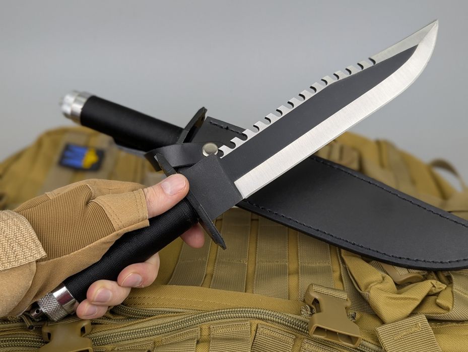 Большой нож выживания. Тактичний ніж з шкіряним чохлом