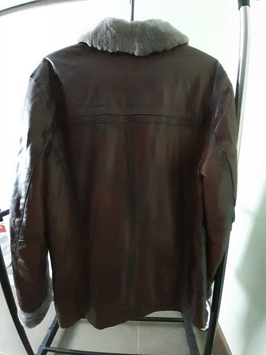 Трендовая кожаная дублёнка турецкого производства р. 48