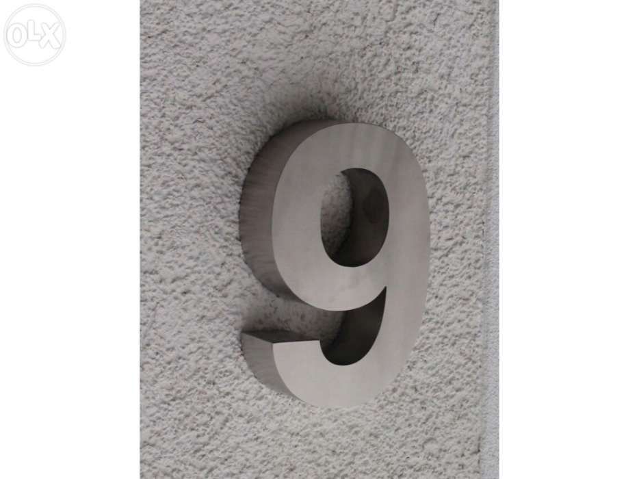 Números residenciais de Inox - Nr. 9 em 3D para Portas ou Entradas