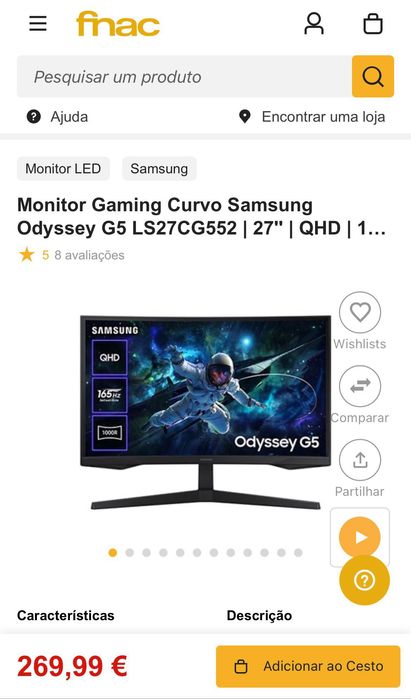 Monitor Sansung Odyssey G5