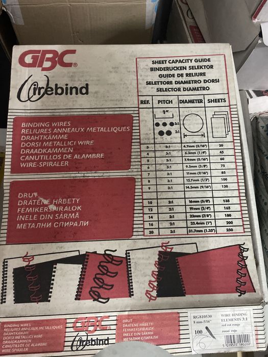 Material encadernação muitas argolas