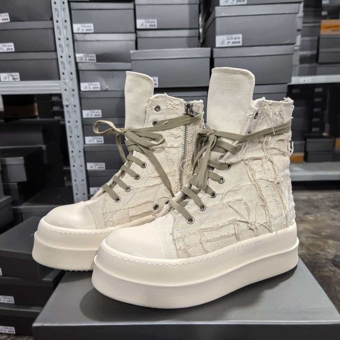 Кеди Rick Owens & DRKSHDW Ramones Distressed Double Bumper | рик овенс