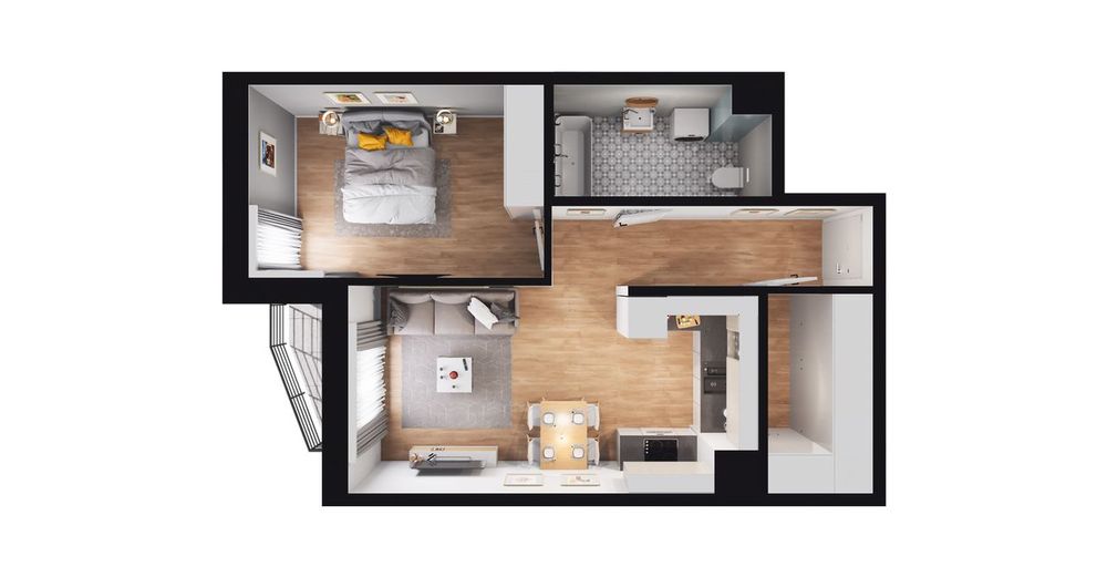 2-pokojowe mieszkanie 47 m² + balkon - Ansicht 2