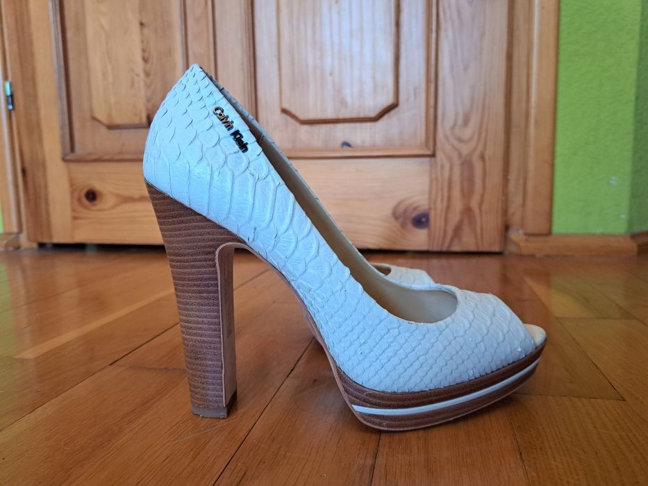 Pantofle buty calvin klein 39 klocek