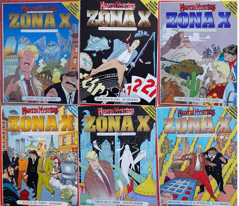 Mundo Martin Mystère. Lote de 13 álbuns BD “Zona X” em italiano