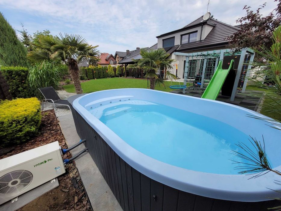 Basen wolnostojący 370x210x100 ogrodowy jacuzzi hydromasaż