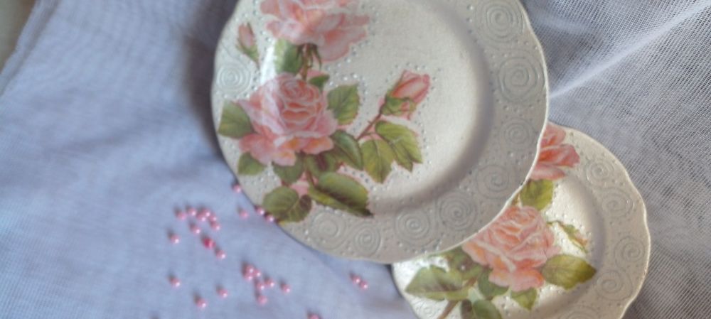 Посуда в стиле Прованс - бокалы, вазы- подсвечники, ваза, тарелки,часы