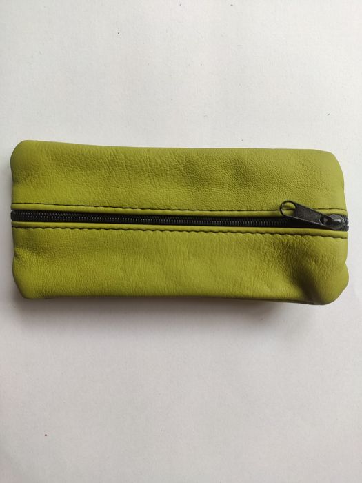 Etui na klucze mini portfelik Skórzane Dwustronne zielone nowe