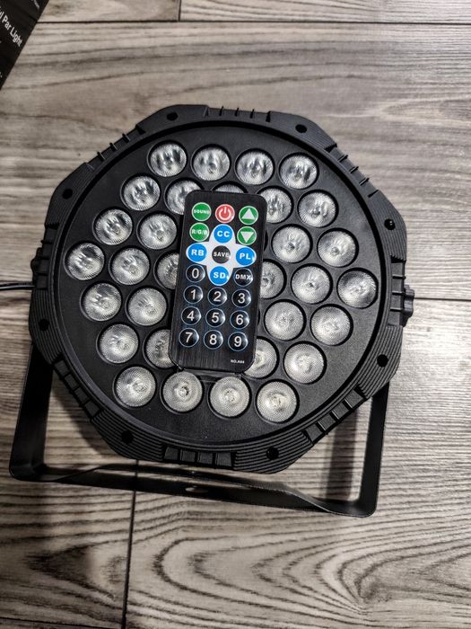 5 sztuk LED PAR 36x3W dla DJa na  impreze kolorowe RGB DMX + piloty