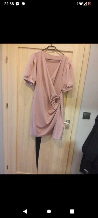 Sukienka pudrowy róż - wizytowa