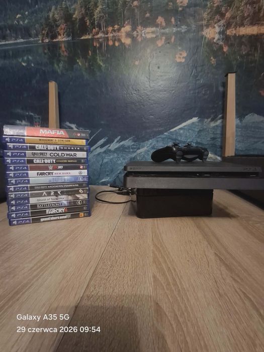 PlayStation 4 Slim 1 TB + 1 pad + 14 gier – po serwisie i czyszczeniu